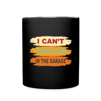 Plan in the garage / car mechanics, mechanic - Full Colour Mug - black - Front