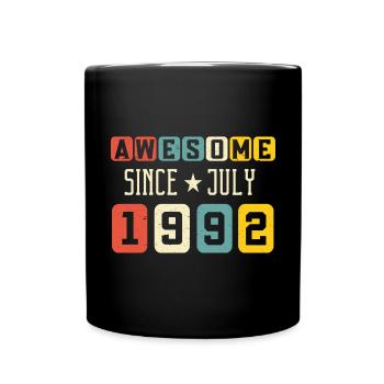 Juli 1992 - 30. Geburtstag Geschenk. Awesome. - Tasse einfarbig - Schwarz - Vorne