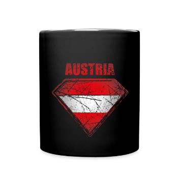Austria Superhero Flag Austrian Symbol - Full Colour Mug - black - Front