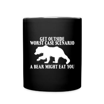 Get Outside, Worst Case Scenario, A Bear Eats You9 - Full Colour Mug - black - Front