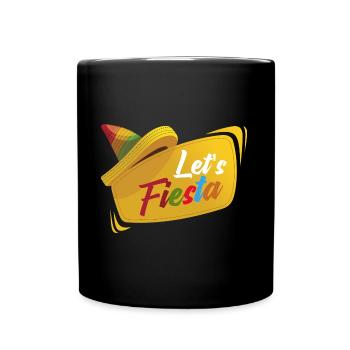 Let's fiesta Sombrero Cinco De Mayo - Full Colour Mug - black - Front