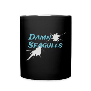 Damn Seagulls Funny Sailor Captain Saying - Full Colour Mug - black - Front