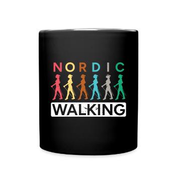 Nordic Walking Exercise Fitness Nordic Poles Hiking - Full Colour Mug - black - Front