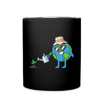 Terre Eaux Arboriculteur Journée de la Terre - Mug uni - noir - Devant