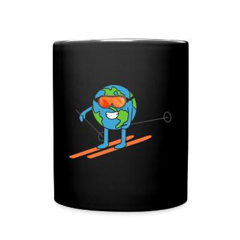 Erde fährt Ski Earth Day Umwelt Tag Der Erde - Tasse einfarbig - Schwarz - Vorne