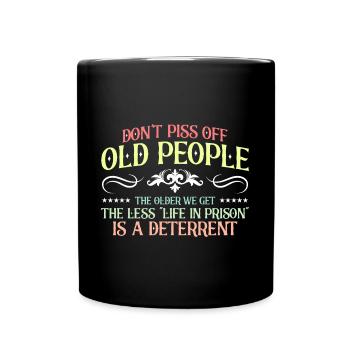 Personnes âgées Grand-père sarcastique - Mug uni - noir - Devant