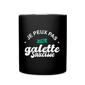 je peux pas j ai galette sausisse bretagne - Mug uni - noir - Devant