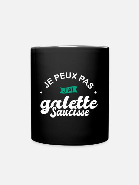je peux pas j ai galette sausisse bretagne - Mug uni - noir