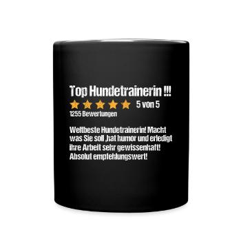 Hundetrainerin Bewertung Ausbildung Hundeschule - Tasse einfarbig - Schwarz - Vorne