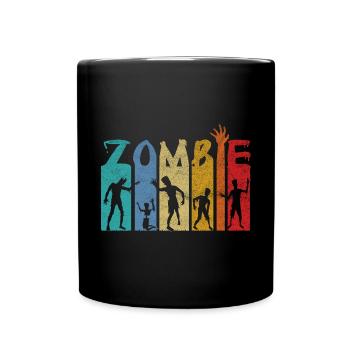 Zombie retro Halloween Design - Tasse einfarbig - Schwarz - Vorne