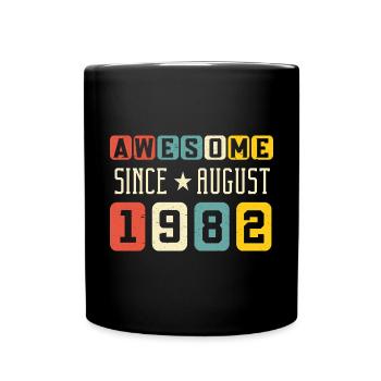 Août 1982 - Cadeau du 40e anniversaire. Génial. - Mug uni - noir - Devant