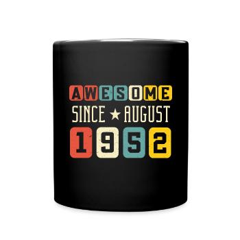 Août 1952 - cadeau du 70e anniversaire. Génial. - Mug uni - noir - Devant