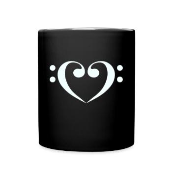 Bass bass wrench as heart - Full Colour Mug - black - Front