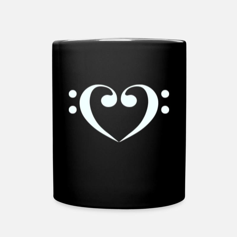 Clé basse comme cœur - Mug uni - noir