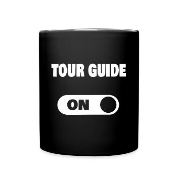 On tour guide für die Safari - Tasse einfarbig - Schwarz - Vorne