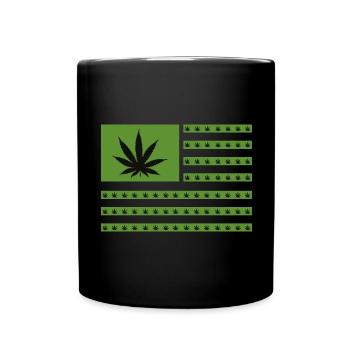 Weed Stars and Stripes Amérique USA Flag Grass - Mug uni - noir - Devant