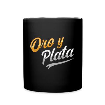 Gold und Silber Montana-Design für stolze Montaner - Tasse einfarbig - Schwarz - Vorne
