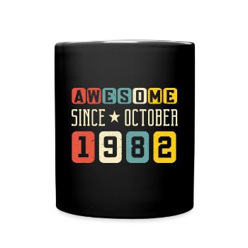 Oktober 1982 - 40. Geburtstag Geschenk. Legende. - Tasse einfarbig - Schwarz - Vorne
