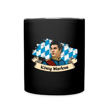 MARKUS SÖDER T-SHIRT KÖNIG VON BAYERN CSU - Tasse einfarbig - Schwarz - Vorne