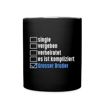 Geschwister Familie Brüder Bruder - Tasse einfarbig - Schwarz - Vorne