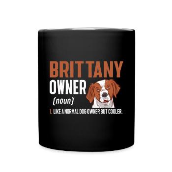 French Brittany Spaniel Epagneul Breton Geschenk - Tasse einfarbig - Schwarz - Vorne