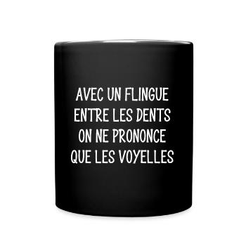 avec un flingue dans la bouche - Mug uni - noir - Devant