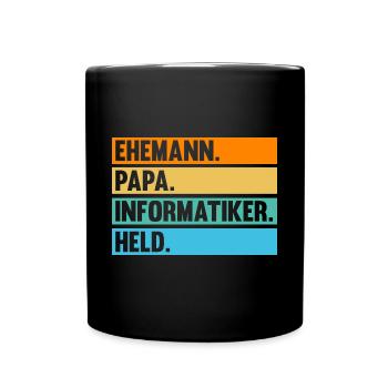 Papa Vater Informatik Programmierer Informatiker - Tasse einfarbig - Schwarz - Vorne