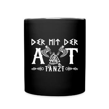 Celui qui danse avec la hache du guerrier viking - Mug uni - noir - Devant