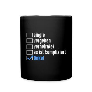 Patenonkel Pate Onkel - Tasse einfarbig - Schwarz - Vorne