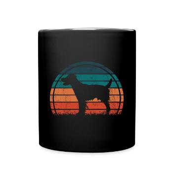 Epagneul Breton Hund Vintage Retro - Tasse einfarbig - Schwarz - Vorne