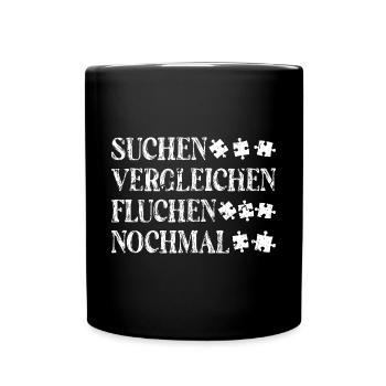 Puzzle - Tasse einfarbig - Schwarz - Vorne
