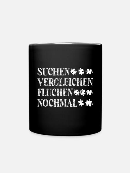 Puzzle - Tasse einfarbig - Schwarz