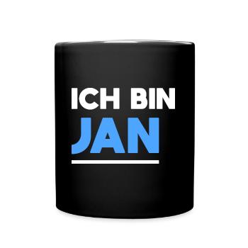 Jan Name Spruch für stolze Jans - Tasse einfarbig - Schwarz - Vorne
