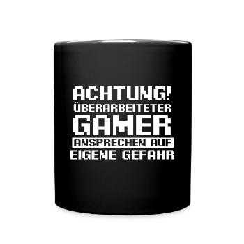 Gaming Zocken Zocker Gamer - Tasse einfarbig - Schwarz - Vorne