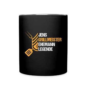 Grillmeister Jens - Tasse einfarbig - Schwarz - Vorne
