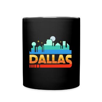 Farbenfrohes Dallas-Design für stolze Texaner - Tasse einfarbig - Schwarz - Vorne