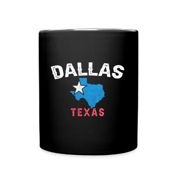 Dallas in Texas Kartendesign für stolze Texaner - Tasse einfarbig - Schwarz - Vorne