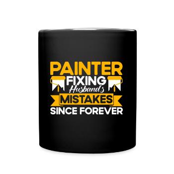 Maler Bautenmaler Farbe mischen Geschenk - Tasse einfarbig - Schwarz - Vorne
