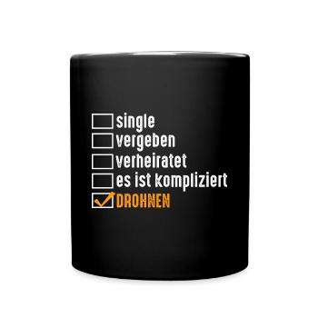 Drohne Pilot Drohnen - Tasse einfarbig - Schwarz - Vorne