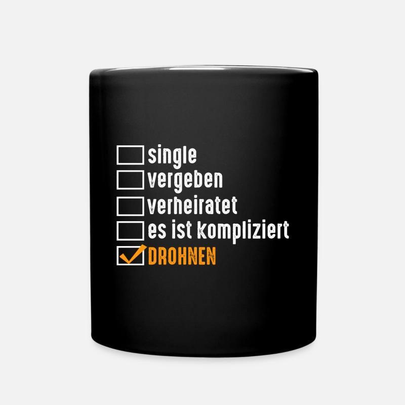 Drohne Pilot Drohnen - Tasse einfarbig - Schwarz