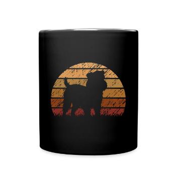 Brussels Griffon Hund Vintage Retro - Tasse einfarbig - Schwarz - Vorne