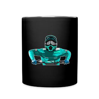 Motocross / Enduro / Freestyle mx / Dirtbike retro - Full Colour Mug - black - Front
