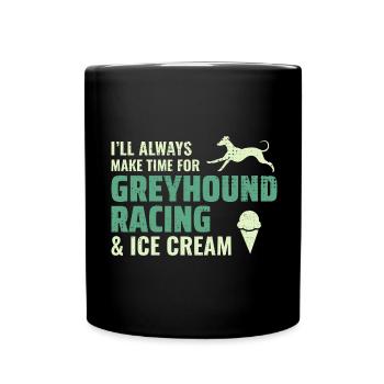 Greyhound Racing Ice Cream Dog Pet Race Animal - Full Colour Mug - black - Front