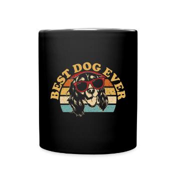English Springer Spaniel Hund - Tasse einfarbig - Schwarz - Vorne