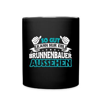 Brunnenbauer - Tasse einfarbig - Schwarz - Vorne