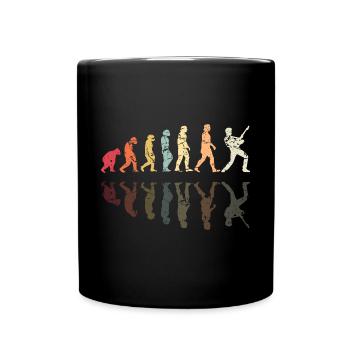 Human Evolution Guitar Band Retro Vintage - Mug uni - noir - Devant