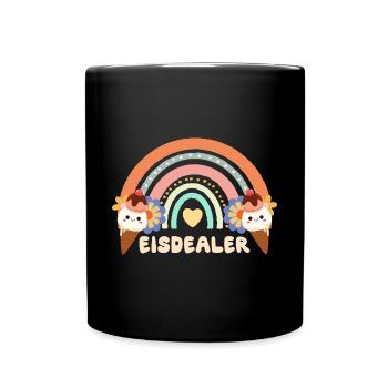Eismann Eisverkäufer Eisdealer - Tasse einfarbig - Schwarz - Vorne