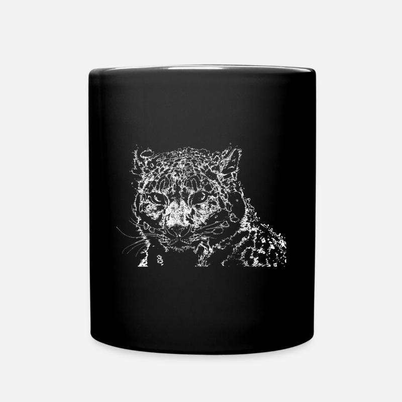 Schneeleopard - Tasse einfarbig - Schwarz