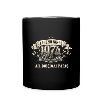 Retro Vintage Birthday Legend Since 1974 - Tasse einfarbig - Schwarz - Vorne