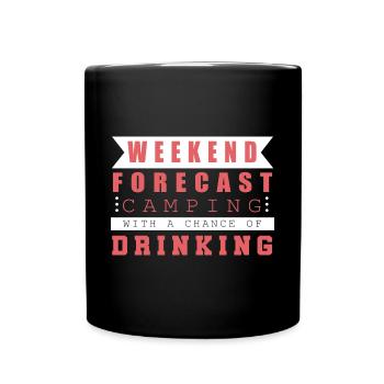 Camping Camper Outdoor Sommer Design - Tasse einfarbig - Schwarz - Vorne